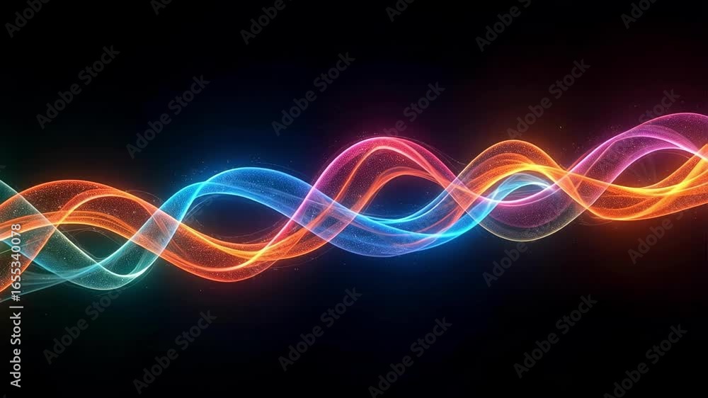 Poster dynamic vibrant light waves pulse with energy, creating a mesmerizing visual symphony of color and m
