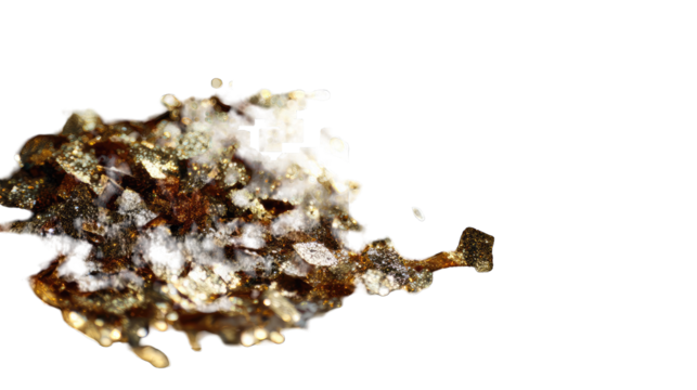 Close-up view of a textured, mineral-rich sample