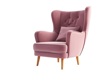 Pink wingback chair, modern design