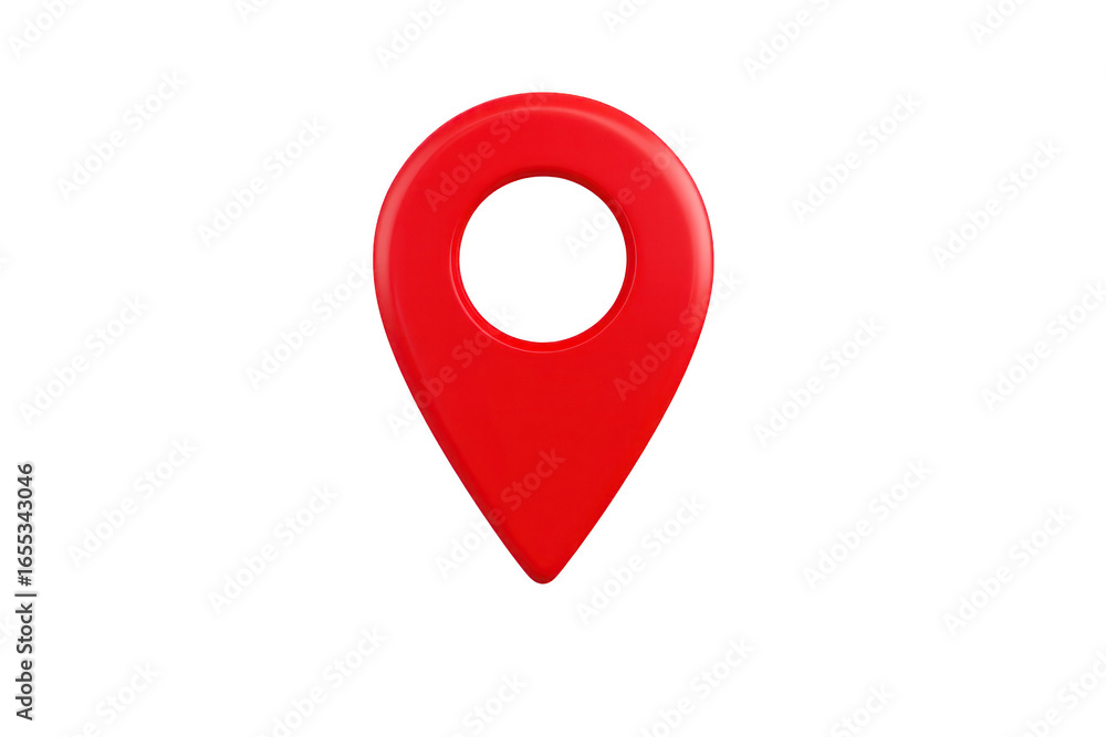 Poster red map pin location marker navigation symbol isolated on transparency background simple design trav