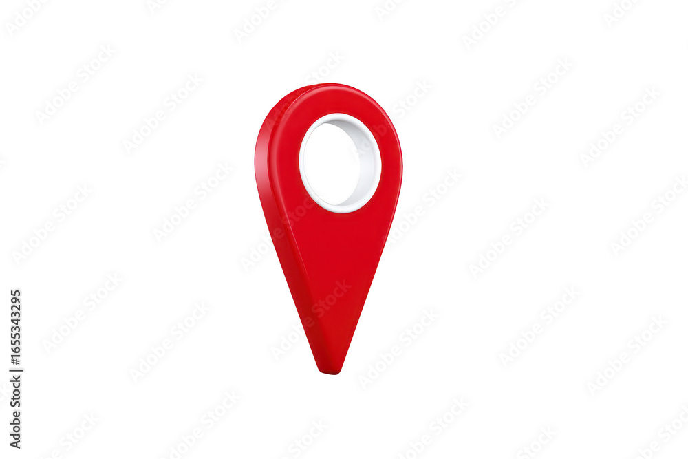 Poster red map pin location marker navigation symbol isolated on transparency background 3d illustration tr