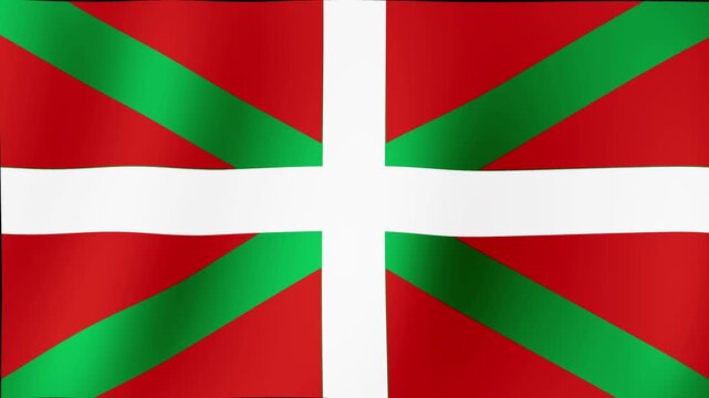 Beautiful and spectacular flag of BASQUE COUNTRY waving harmoniously.