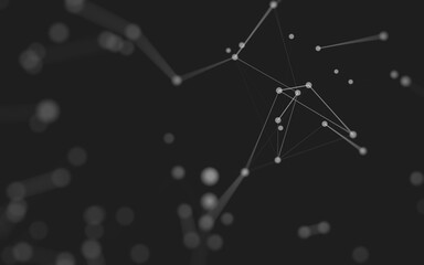 Fototapeta premium Abstract background. Molecules technology with polygonal shapes, connecting dots and lines. Connection structure. Big data visualization.