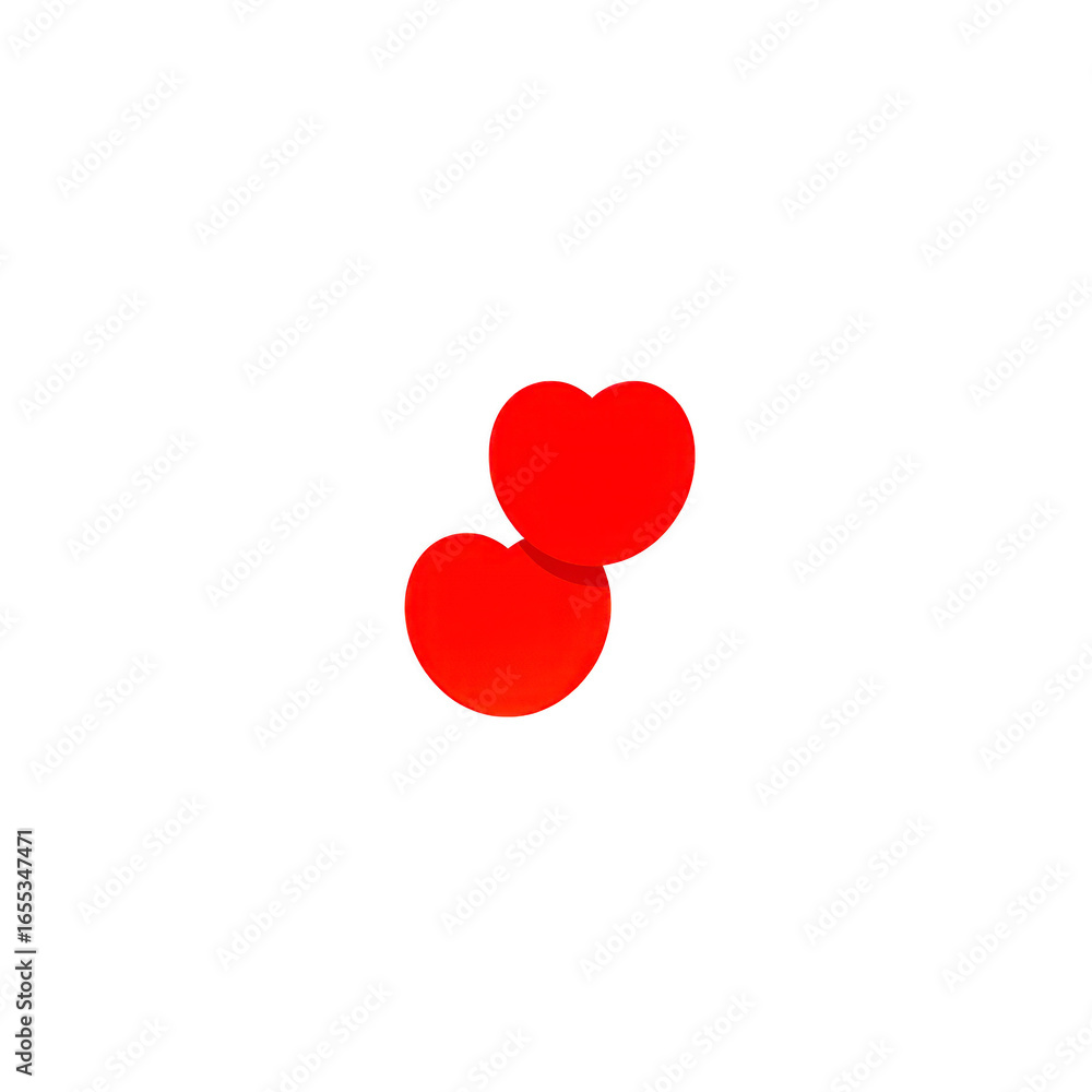 Poster red heart shape glossy surface minimal style isolated on transparency background symbol of love roma