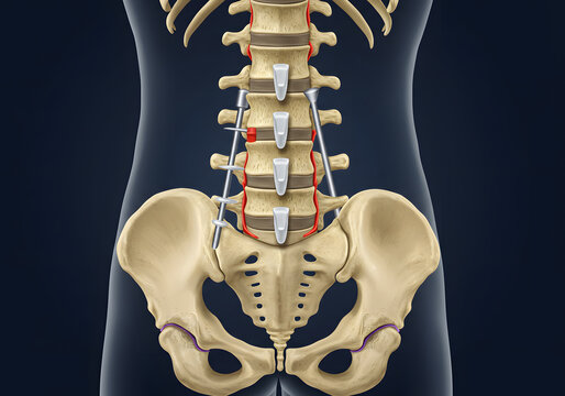 Spinal fusion surgery illustration