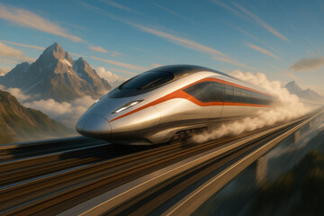 Obraz premium Futuristic Bullet Train