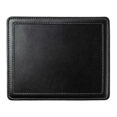 Black leather mousepad with white stitching a stylish desk accessory