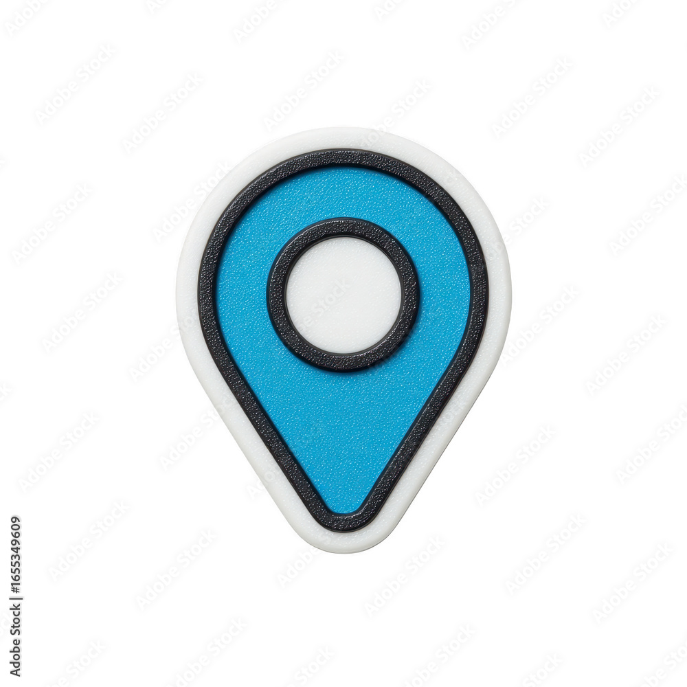 Poster blue location pin icon transparency background simple design navigation symbol map marker travel con