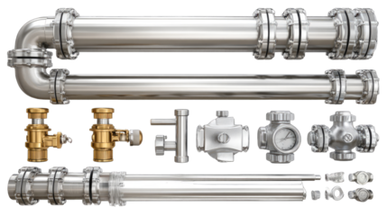 Industrial piping and valves
