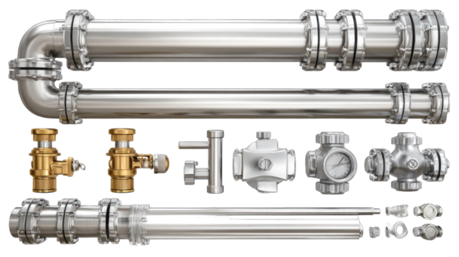 Industrial piping and valves