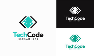 Modern Coding logo designs concept vector, Programmer Technology logo icon vector