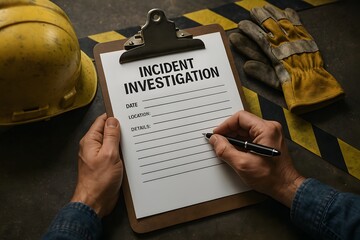 An investigation form for incident report. 