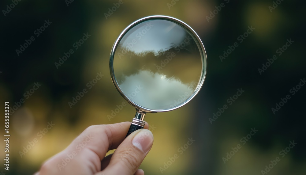 Poster continuous magnification with loupe: ar magnifier. offering a continuous magnification experience, t