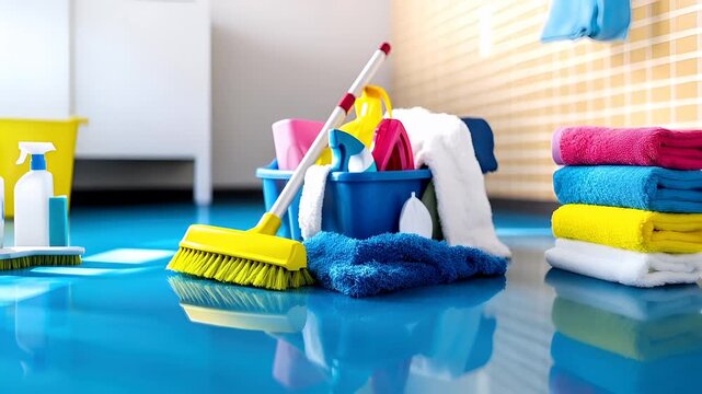 trash garbage spring cleaning video stock.
