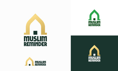 Modern Muslim Reminder logo designs concept vector, Islamic Mosque logo template icon