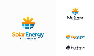 Solar Energy Panel logo designs vector, Sun power logo