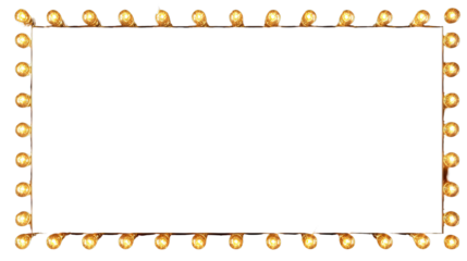 Retro marquee border with warm light bulbs