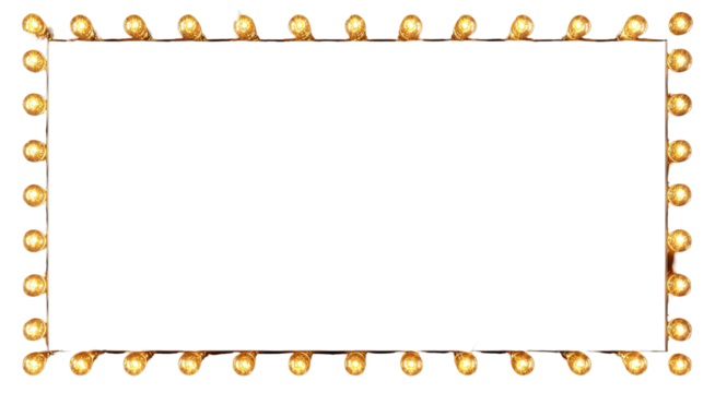 Retro marquee border with warm light bulbs