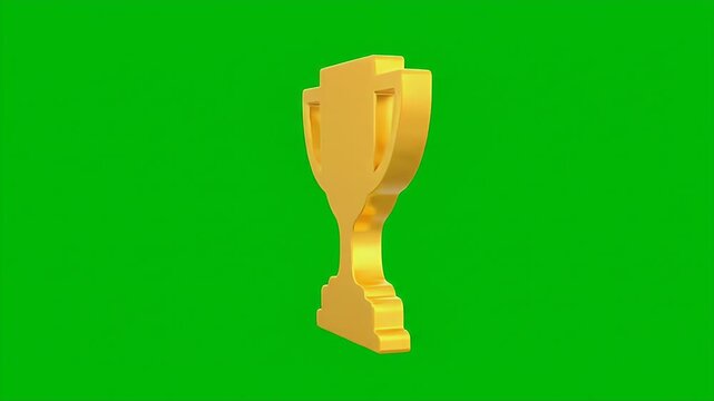 A golden trophy icon, digitally rendered against a solid green background.