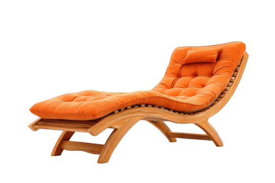Orange chaise lounge