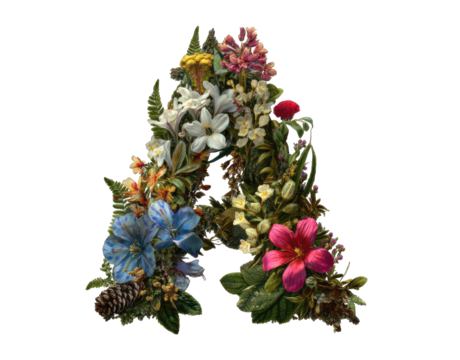 Floral letter A design