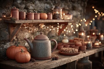 Fototapeta premium Autumn Teatime Ambiance