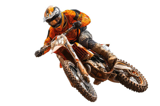Motocross rider in mid-air