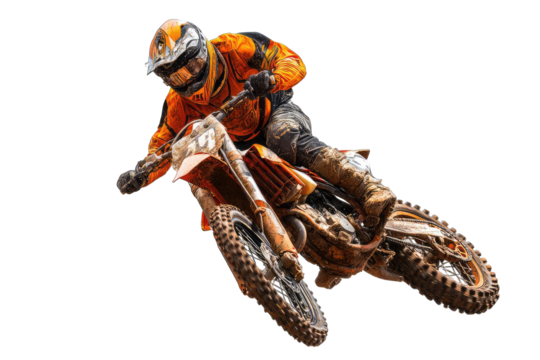 Motocross rider in mid-air