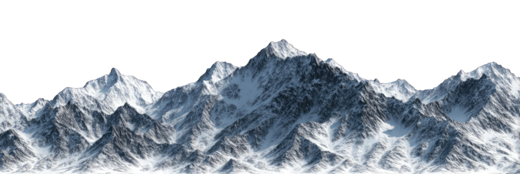 Snowy mountain range panorama