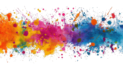 Vibrant colorful paint splatters