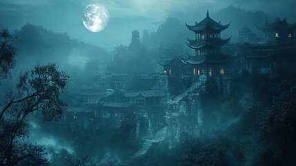 halloween night scene