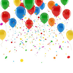Colorful Balloons & Confetti Celebration Background: Party Festive Design