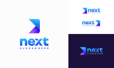 Modern Next Logo designs concept vector, Arrow logo designs concept