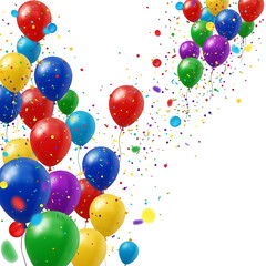 Colorful Balloons and Confetti: Festive Celebration Background