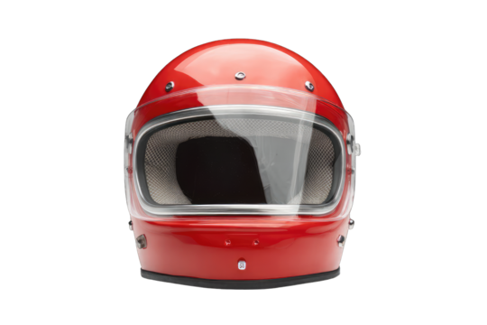 Red motorcycle helmet