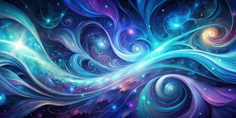 Cosmic Swirls and Celestial Streams A Symphony of Light and Nebulae in the Vast Expanse of Space