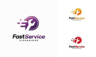 Fast Service logo designs, Repair logo template vector