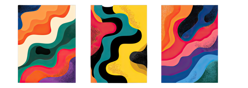 Vibrant layered abstract art