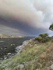 storm clouds over the sea
