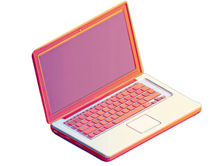 Isometric illustration of a laptop computer