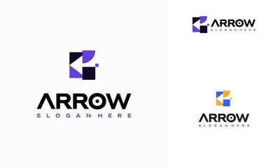 Simple Arrow logo designs concept vector, Line Fast Logistic logo template