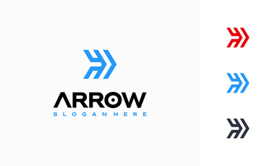 Fototapeta premium Simple Arrow logo designs concept vector, Line Fast Logistic logo template