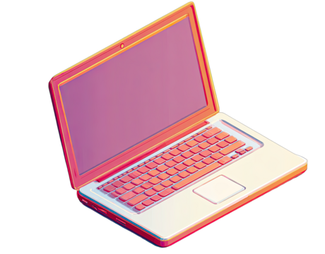 Isometric illustration of a laptop computer - Powered by Adobe