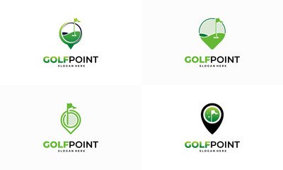 Golf Sport Logo designs concept vector, Golf Point logo designs icon template
