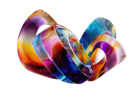 Abstract swirls of vibrant, translucent forms