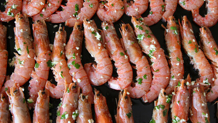 Langostinos preparados para el horno
