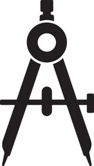 Solid Vector Icon for Measuring Compass