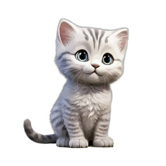 british kitten isolated on white