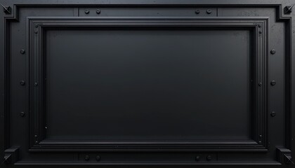 Obraz premium A sophisticated, dark, metallic framed panel, accented by decorative rivets and intricate molding.