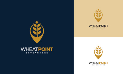 Wheat Agriculture logo designs concept vector, Wheat Point logo designs template